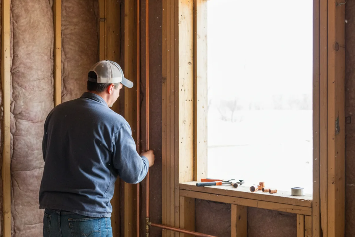 Licensed plumber running new copper supply lines in a Hidden Valley Lake home
